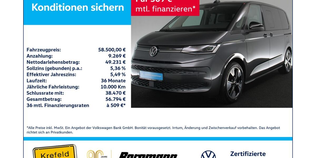 VW T7 Multivan 16.268 km 58.500 &euro; Krefeld 47803